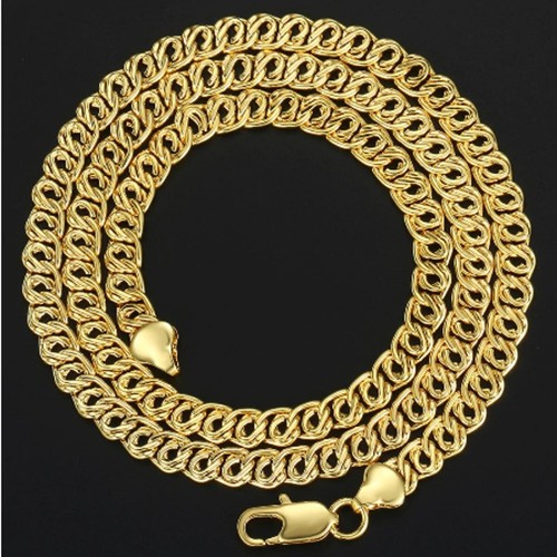 Kette gold vergoldet - vergoldet, 7mm